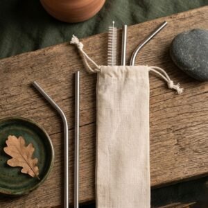 Reusable Steel Straw Set
