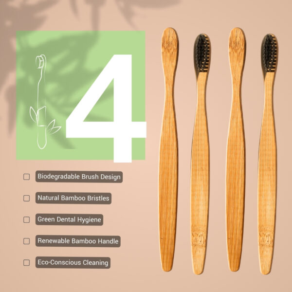 BAMBOO TOOTHBRUSH WITH CHARCOAL BRISTLE - Image 3